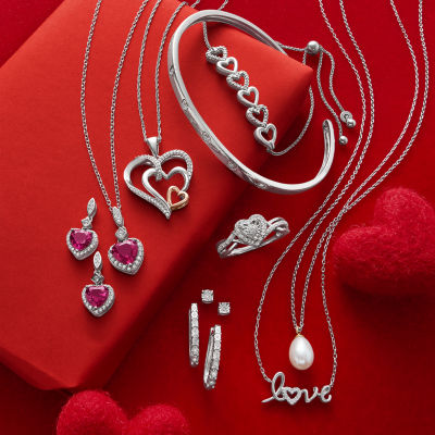 Yes, Please! Lab Created Red Ruby Sterling Silver Heart 2-pc. Jewelry Set