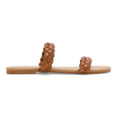 a.n.a Womens Dual Braid Slide Flat Sandals