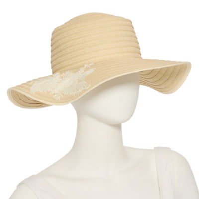 a.n.a Straw Embroidered Womens Floppy Hat
