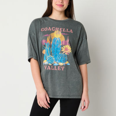 Juniors Coachella Valley Oversized Tee Womens Crew Neck Short Sleeve Graphic T-Shirt