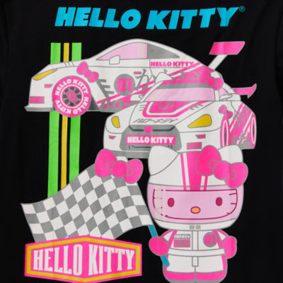 Juniors Hello Kitty Tokyo Speed Oversized Tee Womens Crew Neck Short Sleeve Graphic T-Shirt