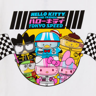 Juniors Hello Kitty Tokyo Speed Cropped Tee Womens Crew Neck Short Sleeve Graphic T-Shirt
