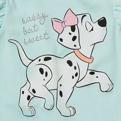Baby Girls Crew Neck Short Sleeve 101 Dalmatians Bodysuit