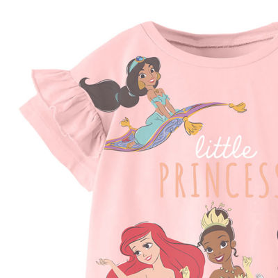 Xtreme Toddler Girls Crew Neck Short Sleeve Princess Graphic T-Shirt