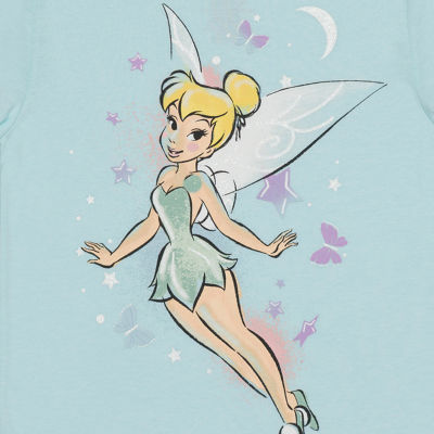 Disney Collection Little & Big Girls Crew Neck Short Sleeve Tinker Bell Graphic T-Shirt