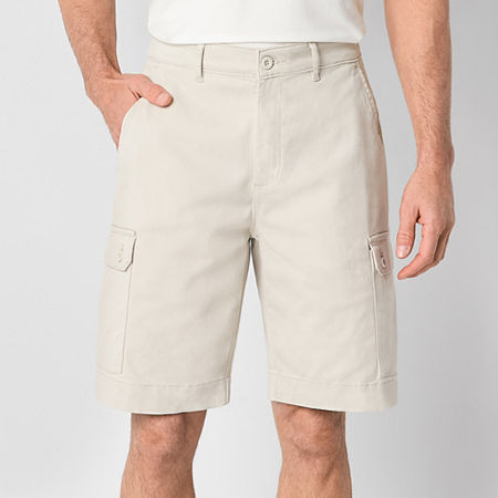 St. John's Bay 10" Mens Stretch Fabric Cargo Short, 32, Beige