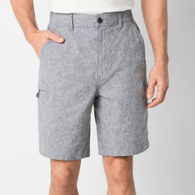 St. John's Bay Linen 9" Mens Cargo Short