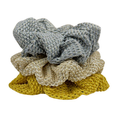 a.n.a Blue Yellow & Ivory Mesh Knit Scrunchie 3-pc. Hair Ties