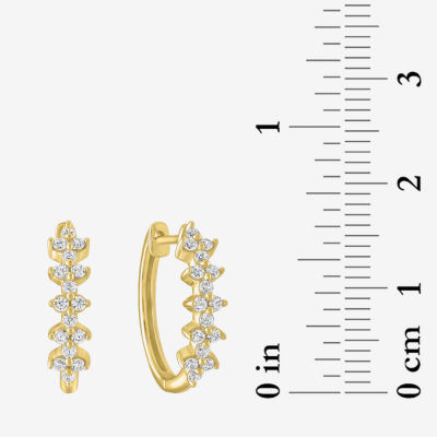 (G-H / Si2-I1) 1/3 CT. T.W. Lab Grown White Diamond 10K Gold 16mm Hoop Earrings