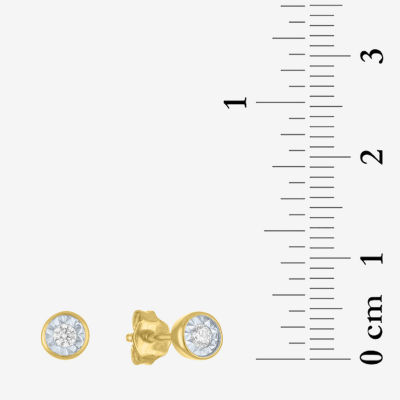 (G-H / I1-I2) 1/10 CT. T.W. Lab Grown White Diamond 10K Gold 5mm Round Stud Earrings