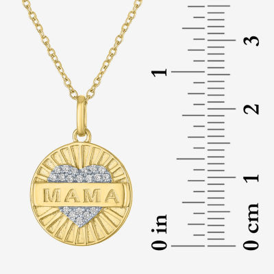 Diamond Addiction "Mama" (G-H / I1-I2) Womens 1/10 CT. T.W. Lab Grown White Diamond 14K Gold Over Silver Pendant Necklace