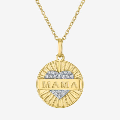 Diamond Addiction "Mama" (G-H / I1-I2) Womens 1/10 CT. T.W. Lab Grown White Diamond 14K Gold Over Silver Pendant Necklace