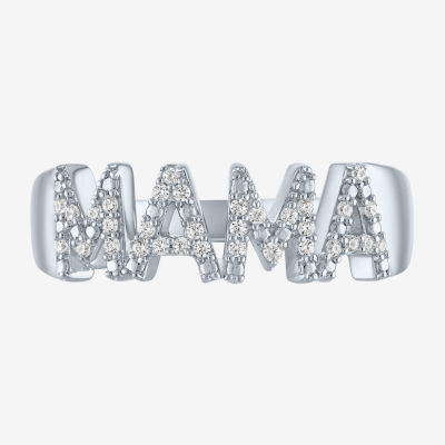 "Mama" (G-H / I1-I2) 1/10 CT. T.W. Lab Grown White Diamond Sterling Silver Band