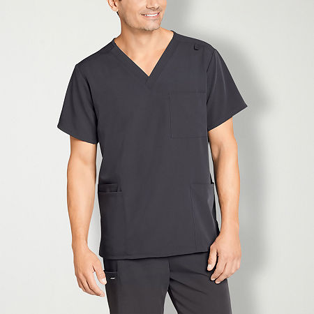 Jockey 2371 Unisex Adult V Neck Stretch Fabric Short Sleeve Scrub Top, Small, Black