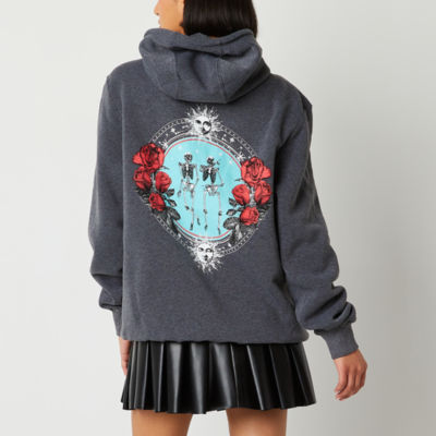 Juniors Skeleton Astrology Womens Long Sleeve Zipper Hoodie