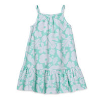 Okie Dokie Toddler & Little Girls Sleeveless Drop Waist Dress, 12 Months, Blue