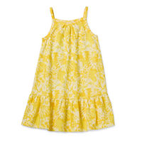 Okie Dokie Toddler & Little Girls Sleeveless Drop Waist Dress, 12 Months, Yellow