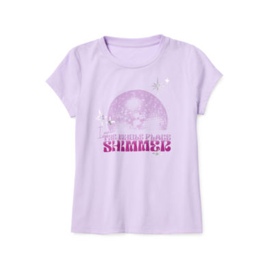 Thereabouts Little & Big Girls Round Neck Short Sleeve Graphic T-Shirt