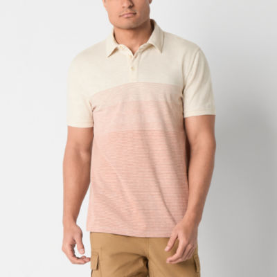mutual weave Mens Regular Fit Short Sleeve Johnny Collar Polo Shirt