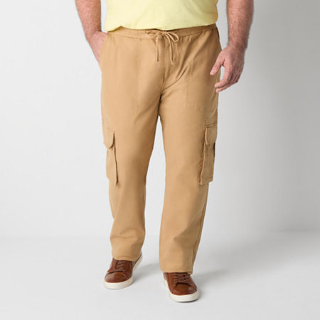 mutual weave Mens Big and Tall Relaxed Fit Cargo Pants, X-large Tall, Beige