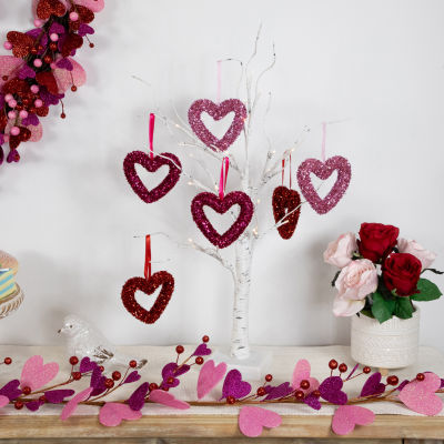 Northlight Shimmering Tinsel Hearts 18-pc. Wall Decal