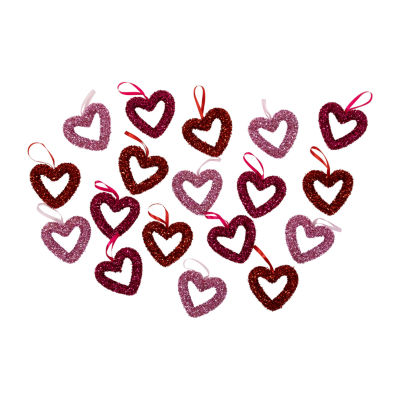 Northlight Shimmering Tinsel Hearts 18-pc. Wall Decal