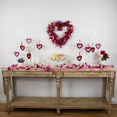 Northlight Shimmering Tinsel Hearts 18-pc. Wall Decal