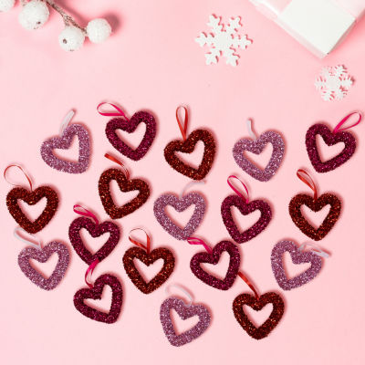 Northlight Shimmering Tinsel Hearts 18-pc. Wall Decal