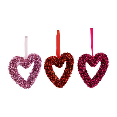 Northlight Shimmering Tinsel Hearts 18-pc. Wall Decal