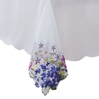 Elrene Home Fashions Spring Hydrangea Floral Cutwork Tablecloth