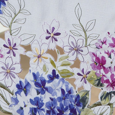 Elrene Home Fashions Spring Hydrangea Floral Cutwork Tablecloth