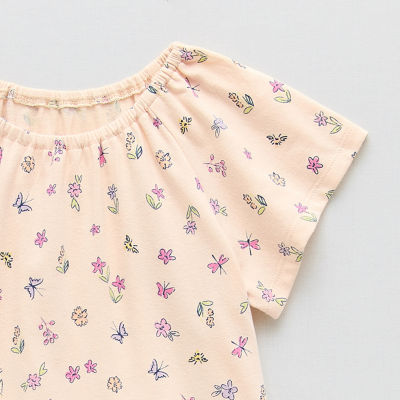 Okie Dokie Toddler & Little Girls Short Sleeve Drop Waist Dress