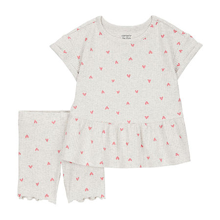 Carter's Baby Girls 2-pc. Short Set, 3 Months, Gray
