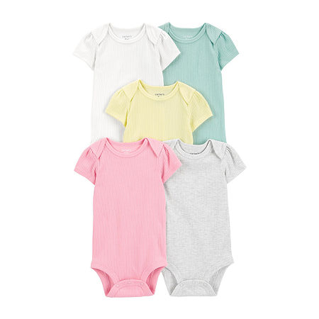 Carter's Baby Girls 5-pc. Short Sleeve Bodysuit, 6 Months, Pink