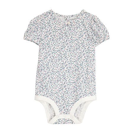 Oshkosh Baby Girls Short Sleeve Bodysuit, 24 Months, White