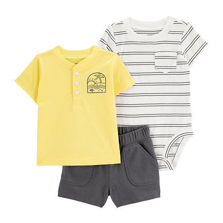 Carter's Baby Boys 3-pc. Short Set, Newborn, Yellow