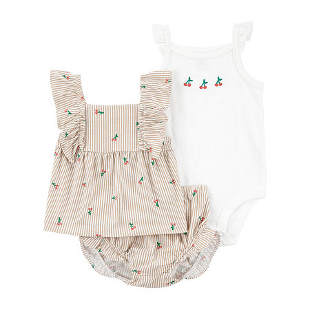 Carter's Baby Girls 3-pc. Short Set, 3 Months, White