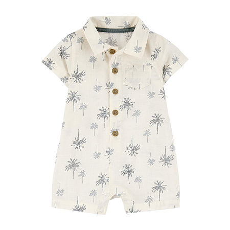 Carter's Baby Boys Short Sleeve Romper, 24 Months, White