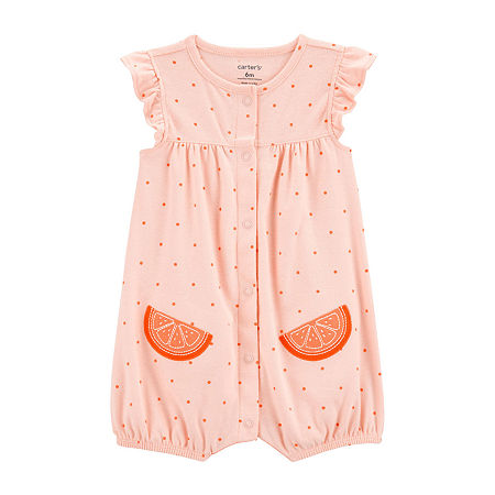Carter's Baby Girls Short Sleeve Romper, Newborn, Pink