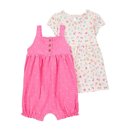Carter's Baby Girls 2-pc. Romper and Dress Set, 12 Months, Pink