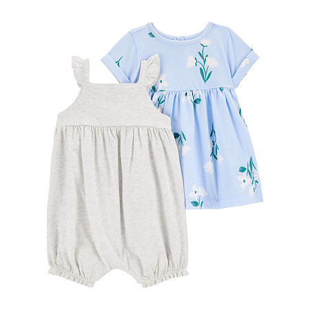 Carter's Baby Girls 2-pc. Romper and Dress Set, 12 Months, Gray
