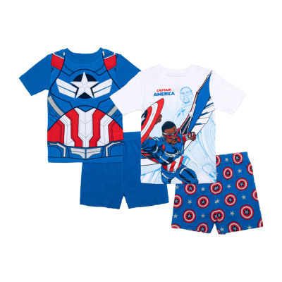 Disney Collection Little & Big Boys 4-pc. Captain America Pajama Set