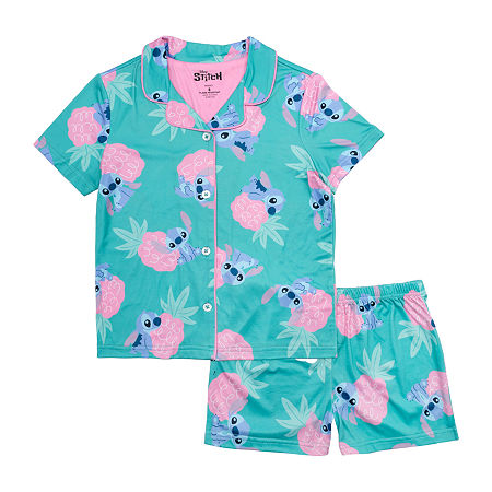 Disney Collection Little & Big Girls 2-pc. Lilo & Stitch Pajama Sets, 6, Green