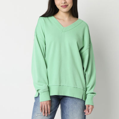 Arizona Womens V Neck Long Sleeve Juniors Sweatshirt