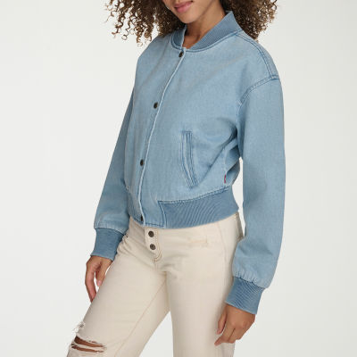 Levi's® Midweight Denim Wind Resistant Womens Bomber Jacket