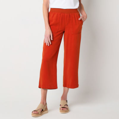 John's Bay Womens Wide Leg High Rise Regular Fit Capri Pant