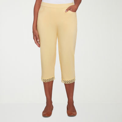 Alfred Dunner Dress Code Womens Stretch Fabric Straight Mid Rise Capri Pant