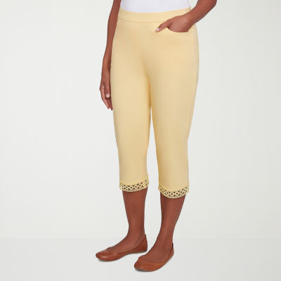Alfred Dunner Dress Code Womens Stretch Fabric Straight Mid Rise Capri Pant