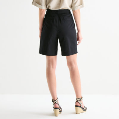 Liz Claiborne Womens 9" Mid Rise Bermuda Short