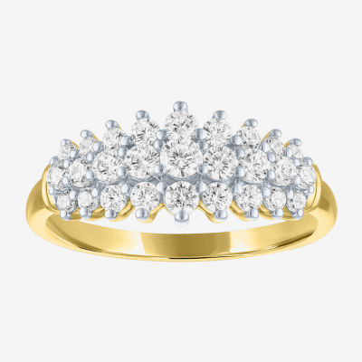(G-H / Si2-I1) Womens 2/3 Ct. T.W. Lab Grown White Diamond 10K Gold Cocktail Ring